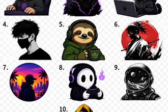 make a standout ai avatars and logo for streamers, very quick response