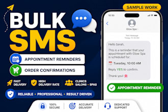 send bulk sms appointment reminder order confirmation for clinics salons and spa
