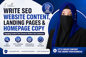 write SEO website content, landing pages, and homepage copy