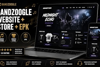 build a professional bandzoogle website and merch store