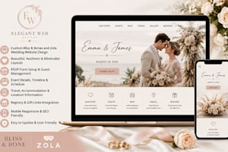 build bliss and bones aesthetic wedding website zola wedding website rsvp
