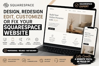 design, redesign, edit, customize, or fix your squarespace website