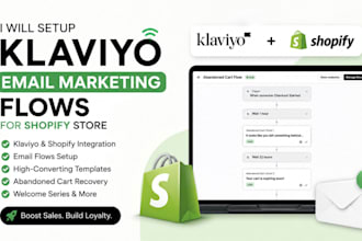 setup klaviyo and shopify integration and setup email flows