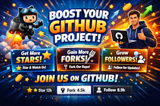organically promote your github project for fork, stars and github followers
