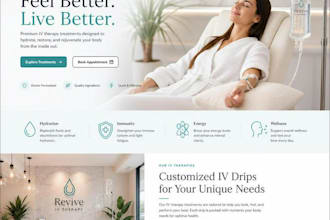 design a modern iv therapy website in wordpress for wellness clinics