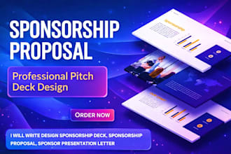 design professional sponsorship decks, letter and business proposals