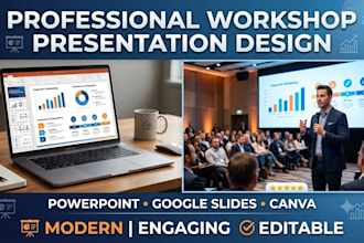 design a professional workshop presentation, training PPT, and seminar slides
