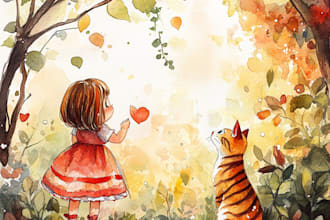 watercolor children book illustration