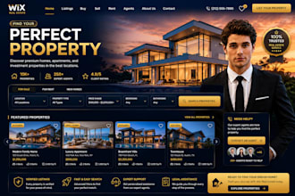 design a wix real estate website with property listings and search filters