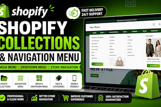 setup shopify collection, navigation, dropdown and mega menu