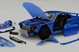 3d car model body kit custom car parts widebody kit cad car body kit fabrication