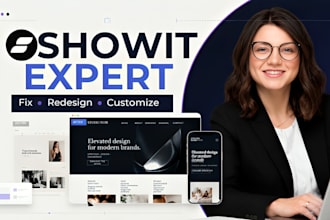 fix showit website errors, bugs, redesign and  customize your website