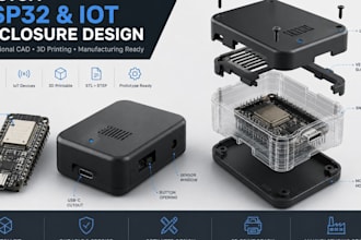 design a custom esp32 and iot enclosure ready for 3d printing
