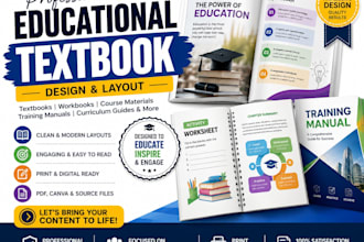 do educational textbook design, course curriculum, training booklet layout