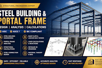 design steel building portal frame structural calculations