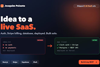 build a full stack nextjs saas mvp with stripe billing and auth