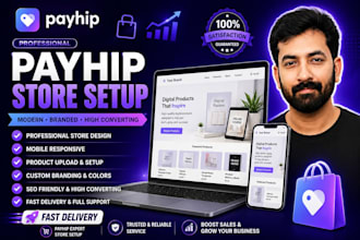 design payhip website or build your payhip store to sell digital product