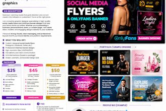 design amazing social media flyers and onlyfans banner