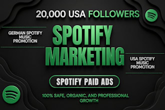 get 1000k USA spotify streams follower spotify music promotion playlist paid ads
