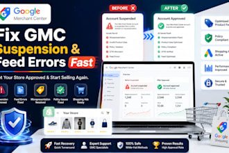 fix google merchant center suspension, gmc misrepresentation and feed errors