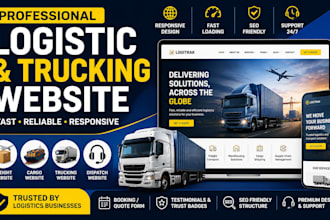logistic website, freight website, cargo website and  trucking logistic website