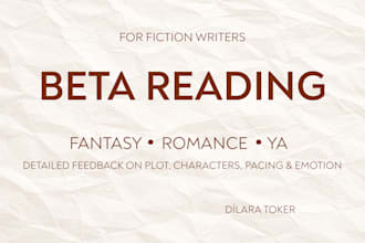 beta read your fantasy, romance, or ya story