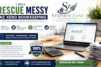 rescue your messy new zealand bookkeeping, gst returns and bank reconciliation
