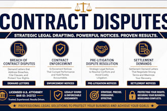 create a pre litigation dispute resolution notice and legal letter