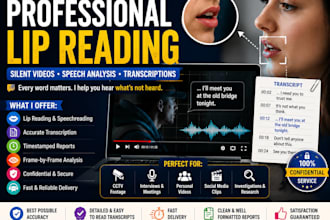 professionally lip read and transcribe silent videos