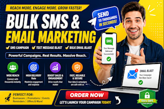 send bulk SMS marketing, text message blast, SMS campaign and bulk email blast
