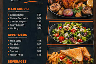 design modern restaurant menu, cafe flyer and food poster