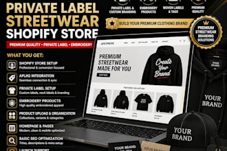 setup shopify apliiq private label embroidery streetwear clothing brand pod