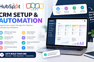 hubspot or zoho CRM with workflows, pipeline and automation