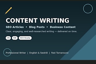 write professinal SEO articles and blog content