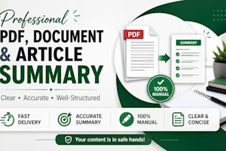professional PDF, document, and article summary