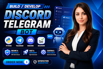 build python bot automation web scraping ai telegram discord bot
