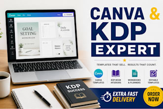 do kdp interior design canva workbook design editable canva template design