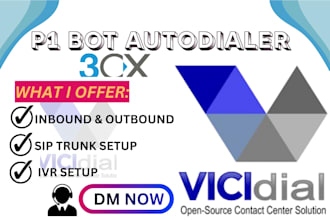 setup p1 auto dialer system with sip trunk for both inbound and outbound calls
