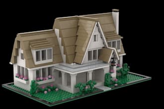 create a custom 3d christmas lego,lego tree,lego bike,lego car,lego minifigure