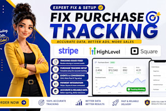 fix stripe ga4 gohighlevel meta pixel square google tag purchase tracking