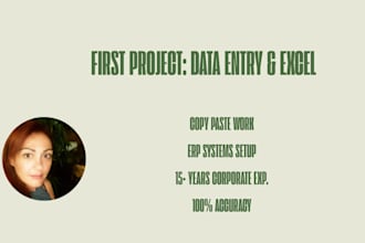 do professional data entry, excel data management, and copy paste work