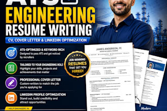 write an ats engineering resume, CV, cover letter and optimize linkedin