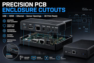 design precise usb, hdmi, ethernet and connector cutouts for your pcb enclosure