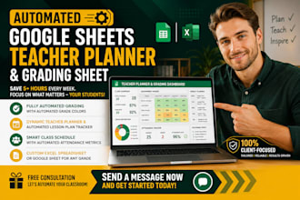 design an automated google sheets teacher planner and grading sheet