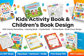 design kids activity book children interior book coloring book puzzle kdp cover