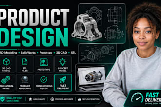 product design, cad modeling solidworks prototype 3d cad model stl concept model