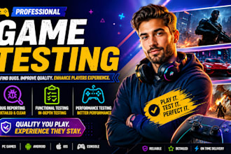 expert game tester for PC, mobile, steam testing and console gameplay QA testing