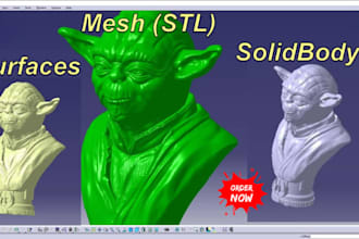 create 3d cad models, stl, step and obj files for 3d printing