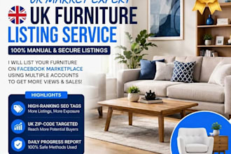 list items on UK facebook marketplace and optimize listings