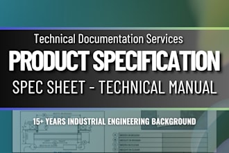 create spec sheet, product specification, and technical datasheet